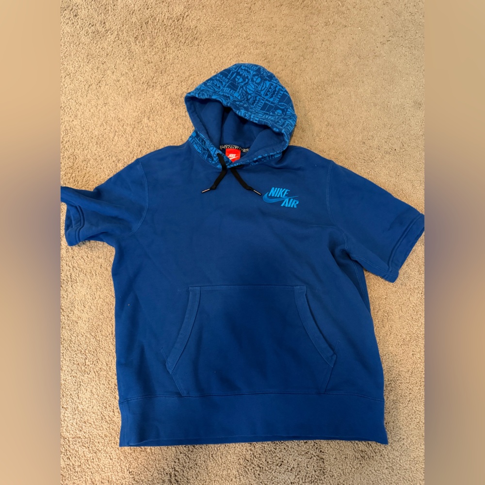 Nike Air Boys Youth Large Blue Fleece Pullover Hoodie Royal Blue